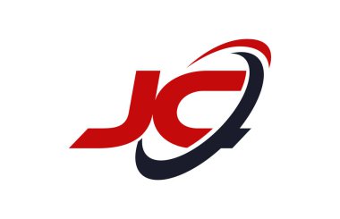 JC Logo Swoosh elips kırmızı mektup vektör kavramı