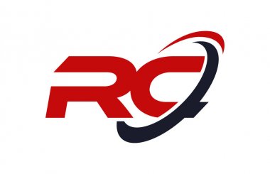 RC Logo Swoosh elips kırmızı mektup vektör kavramı