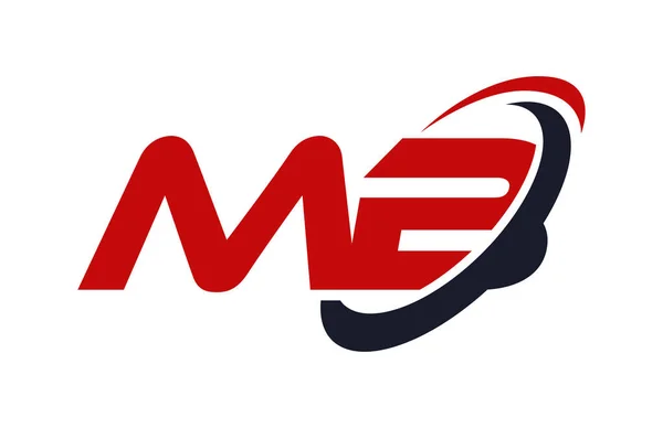 Logo Swoosh Elipse Vermelho Carta Vetor Conceito —  Vetores de Stock