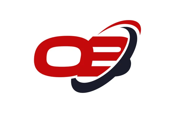 Logo Swoosh Ellipse Red Letter Vektorkonzept — Stockvektor