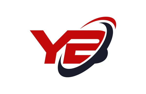 Logotyp Swoosh Ellips Röd Bokstav Vektor Koncept — Stock vektor