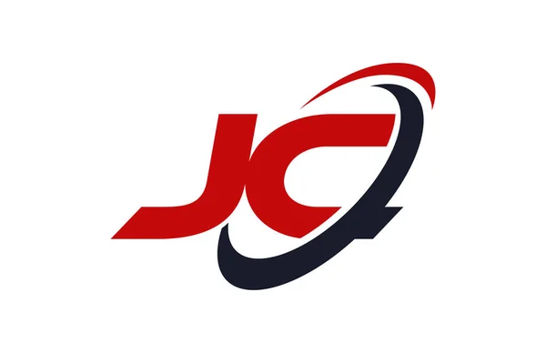 Logotypen Swoosh Ellips Röd Bokstav Vektor Koncept — Stock vektor