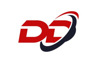 DD Logo Swoosh elips kırmızı mektup vektör kavramı