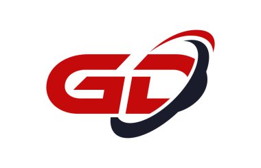 GD Logo Swoosh elips kırmızı mektup vektör kavramı
