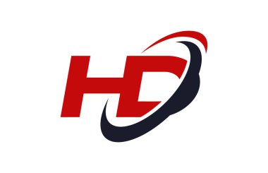 HD Logo Swoosh elips kırmızı mektup vektör kavramı