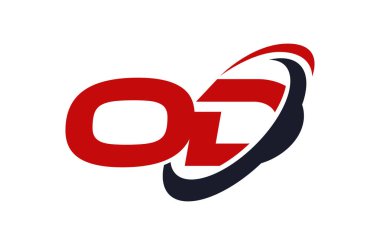 Od Logo Swoosh elips kırmızı mektup vektör kavramı