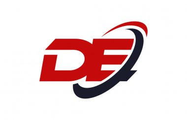 De Logo Swoosh elips kırmızı mektup vektör kavramı