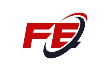 Fe Logo Swoosh elips kırmızı mektup vektör kavramı
