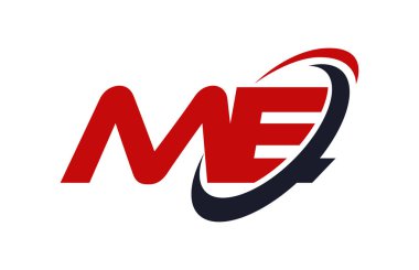 Bana Logo Swoosh elips kırmızı mektup vektör kavramı