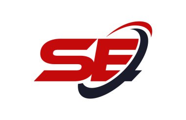 Se Logo Swoosh elips kırmızı mektup vektör kavramı