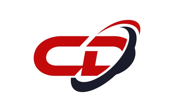 Logo Del Swoosh Ellipse Red Letra Vector Concepto — Vector de stock