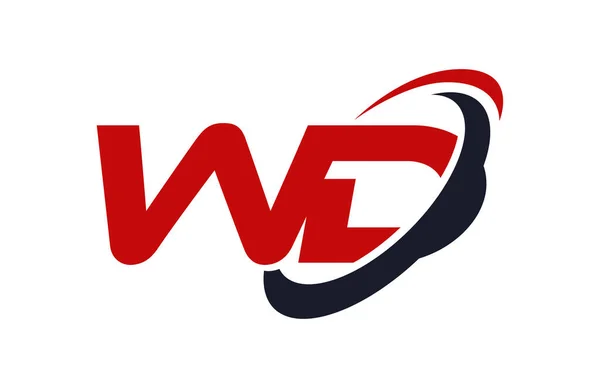 Logo Swoosh Ellipse Roter Buchstabe Vektorkonzept — Stockvektor