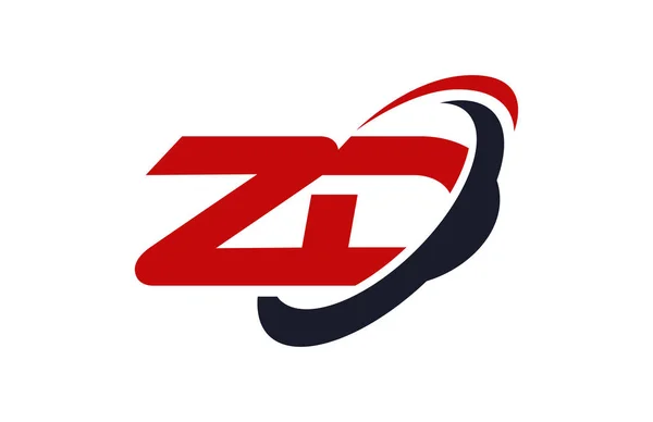 Logo Swoosh Ellipse Rote Buchstaben Vektorkonzept — Stockvektor