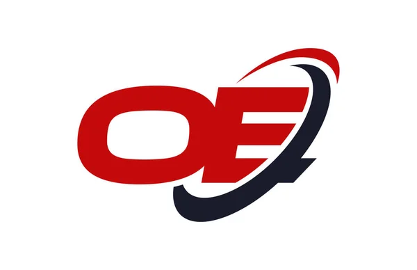 Логотип Swoosh Ellipse Red Letter Vector Concept — стоковый вектор