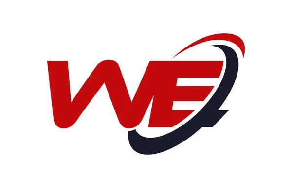 Wir Logo Swoosh Ellipse Roter Buchstabe Vektorkonzept — Stockvektor