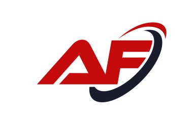 AF Logo Swoosh elips kırmızı mektup vektör kavramı