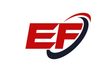 EF Logo Swoosh elips kırmızı mektup vektör kavramı
