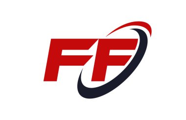 FF Logo Swoosh elips kırmızı mektup vektör kavramı