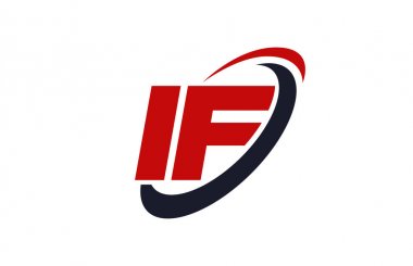 Eğer logo elips kırmızı mektup vektör kavramı Swoosh