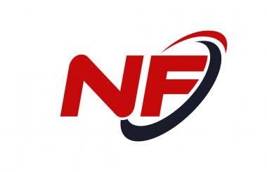 NF Logo Swoosh elips kırmızı mektup vektör kavramı