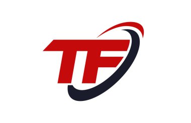 TF Logo Swoosh elips kırmızı mektup vektör kavramı