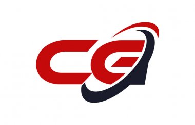 CG Logo Swoosh elips kırmızı mektup vektör kavramı