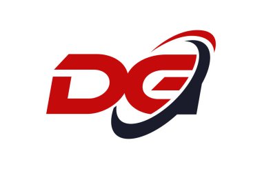 DG Logo Swoosh elips kırmızı mektup vektör kavramı