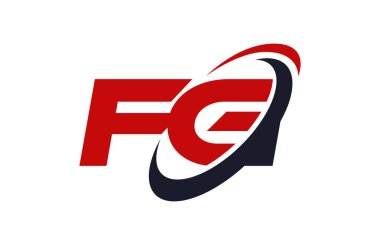 FG Logo Swoosh elips kırmızı mektup vektör kavramı