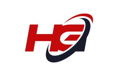 HG Logo Swoosh elips kırmızı mektup vektör kavramı