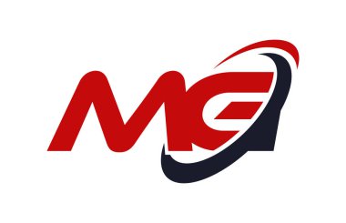 MG Logo Swoosh elips kırmızı mektup vektör kavramı