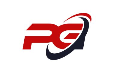 PG Logo Swoosh elips kırmızı mektup vektör kavramı