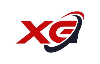 XG Logo Swoosh elips kırmızı mektup vektör kavramı