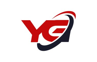 YG Logo Swoosh elips kırmızı mektup vektör kavramı