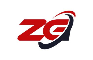 Zg Logo Swoosh elips kırmızı mektup vektör kavramı