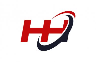 Hh Logo Swoosh elips kırmızı mektup vektör kavramı
