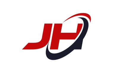 JH Logo Swoosh elips kırmızı mektup vektör kavramı