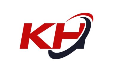 KH Logo Swoosh elips kırmızı mektup vektör kavramı