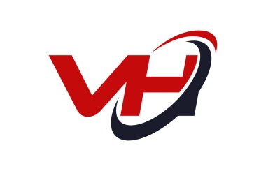 VH Logo Swoosh elips kırmızı mektup vektör kavramı