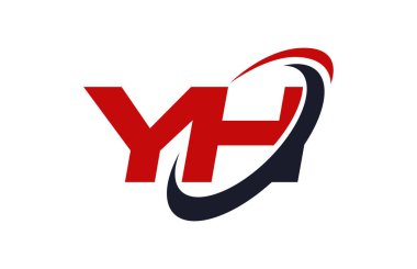 YH Logo Swoosh elips kırmızı mektup vektör kavramı