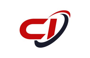 CI Logo Swoosh elips kırmızı mektup vektör kavramı