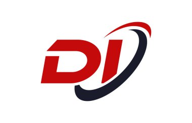 Di Logo Swoosh elips kırmızı mektup vektör kavramı