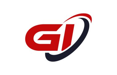 Gi Logo Swoosh elips kırmızı mektup vektör kavramı