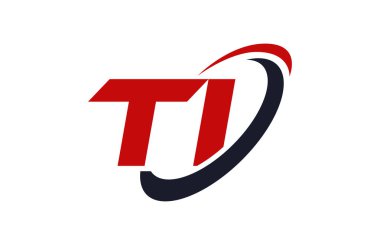 Ti Logo Swoosh elips kırmızı mektup vektör kavramı