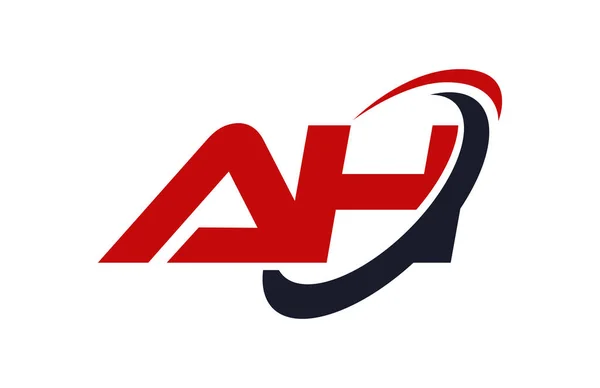 Logo Swoosh Ellipse Roter Buchstabe Vektor Konzept — Stockvektor