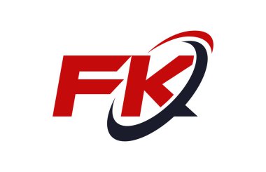 FK Logo Swoosh elips kırmızı mektup vektör kavramı