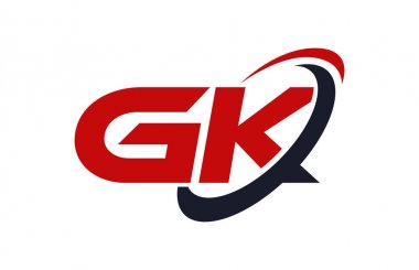 GK Logo Swoosh elips kırmızı mektup vektör kavramı