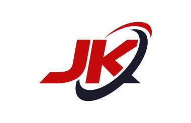 JK Logo Swoosh elips kırmızı mektup vektör kavramı