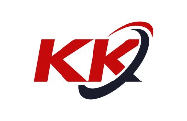KK Logo Swoosh elips kırmızı mektup vektör kavramı