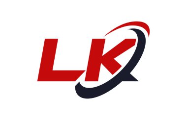 Lk Logo Swoosh elips kırmızı mektup vektör kavramı