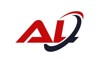 Al Logo Swoosh elips kırmızı mektup vektör kavramı